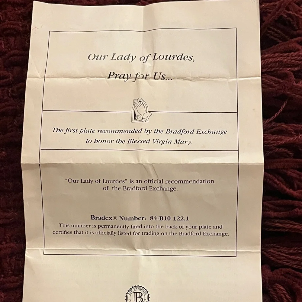 The Bradford Exchange Our Lady of Lourdes  Wall Art with Gold and Brown Frame - Picture 6 of 14